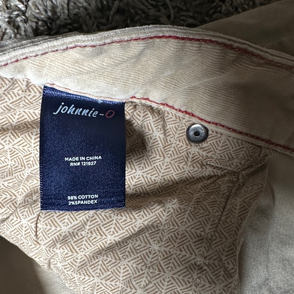 johnnie-O HARKERS Men's Khaki Corduroy Pants in size 35x32 - Picture 3 of 9